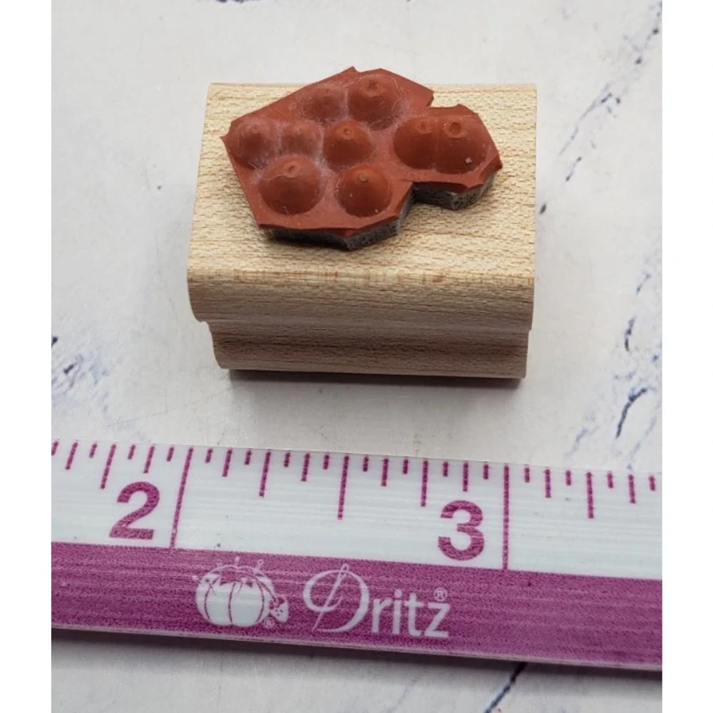 Stampin Up Falling Winter Snow 1x1 Inch Wood Mounted Rubber Border Stamp